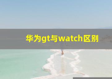 华为gt与watch区别