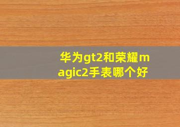 华为gt2和荣耀magic2手表哪个好