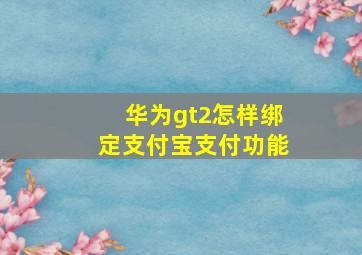 华为gt2怎样绑定支付宝支付功能