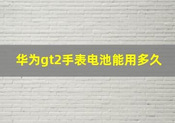 华为gt2手表电池能用多久