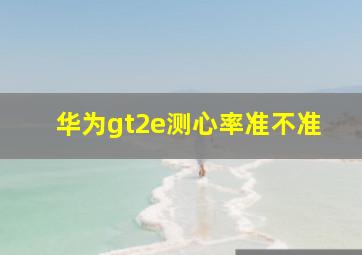 华为gt2e测心率准不准