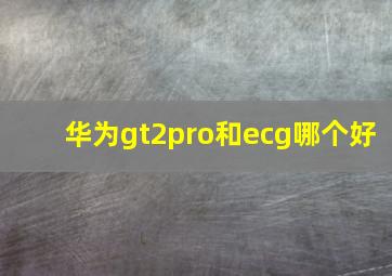 华为gt2pro和ecg哪个好