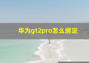 华为gt2pro怎么绑定