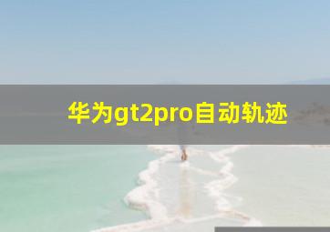 华为gt2pro自动轨迹