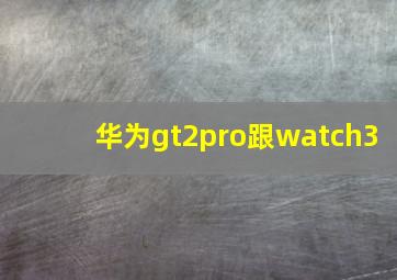 华为gt2pro跟watch3