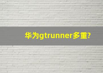 华为gtrunner多重?