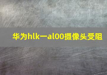 华为hlk一al00摄像头受阻