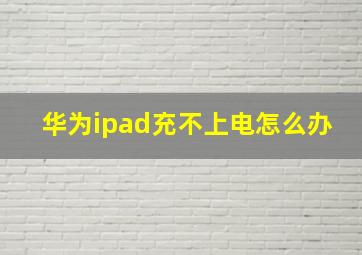 华为ipad充不上电怎么办