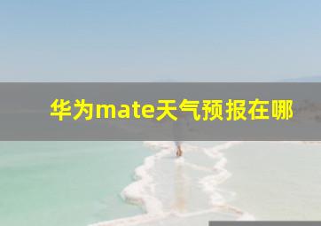 华为mate天气预报在哪