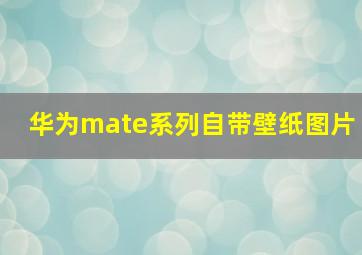 华为mate系列自带壁纸图片