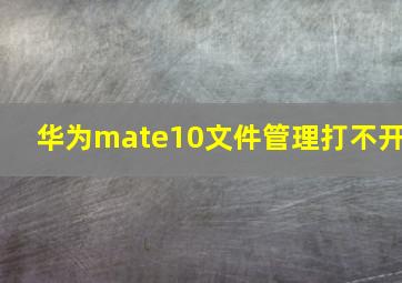 华为mate10文件管理打不开