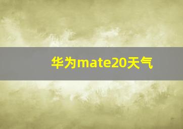 华为mate20天气