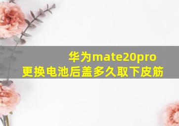 华为mate20pro更换电池后盖多久取下皮筋