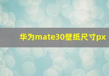 华为mate30壁纸尺寸px