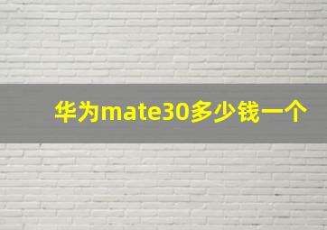 华为mate30多少钱一个