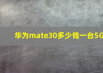 华为mate30多少钱一台5G