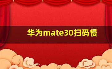 华为mate30扫码慢