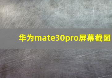 华为mate30pro屏幕截图