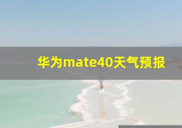 华为mate40天气预报