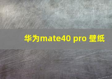 华为mate40 pro 壁纸