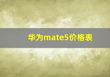 华为mate5价格表