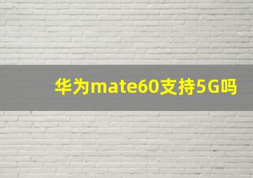 华为mate60支持5G吗