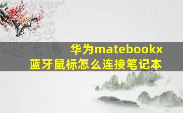 华为matebookx蓝牙鼠标怎么连接笔记本