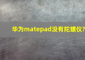 华为matepad没有陀螺仪?