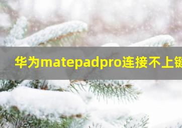 华为matepadpro连接不上键盘