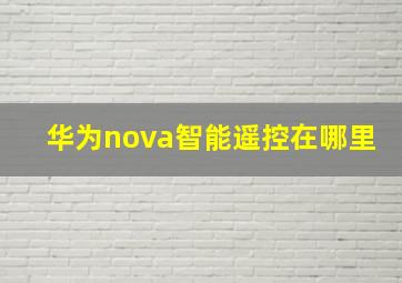 华为nova智能遥控在哪里