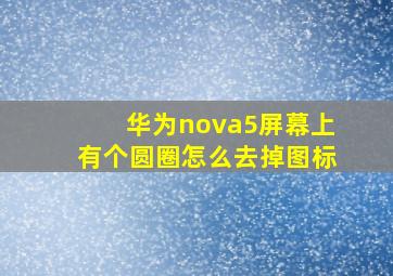 华为nova5屏幕上有个圆圈怎么去掉图标