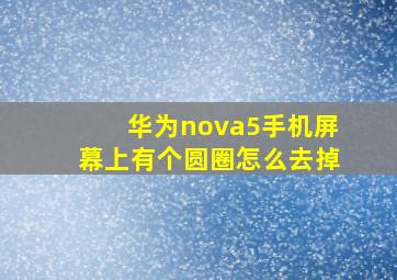 华为nova5手机屏幕上有个圆圈怎么去掉