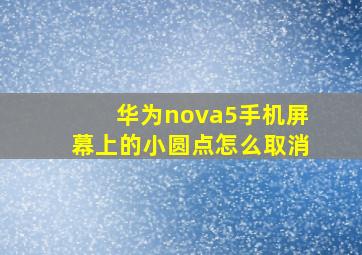 华为nova5手机屏幕上的小圆点怎么取消