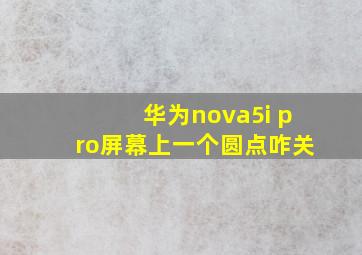 华为nova5i pro屏幕上一个圆点咋关