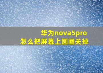 华为nova5pro怎么把屏幕上圆圈关掉