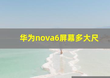 华为nova6屏幕多大尺