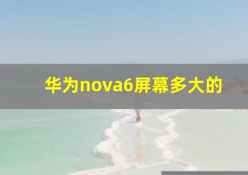 华为nova6屏幕多大的