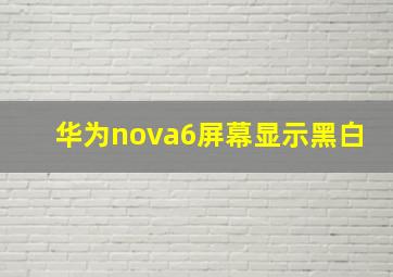 华为nova6屏幕显示黑白