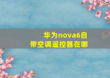 华为nova6自带空调遥控器在哪