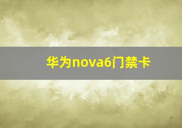 华为nova6门禁卡