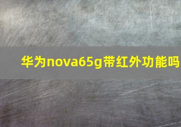 华为nova65g带红外功能吗