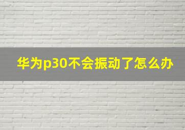 华为p30不会振动了怎么办