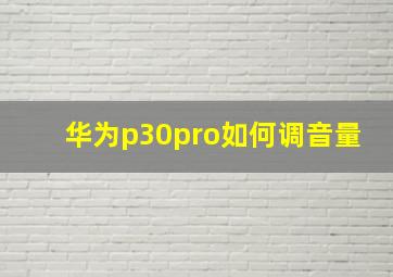 华为p30pro如何调音量