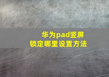 华为pad竖屏锁定哪里设置方法