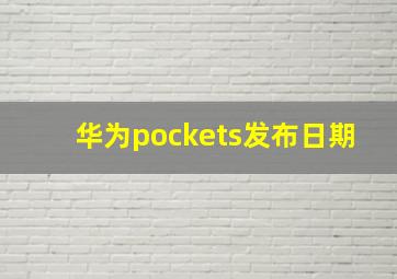 华为pockets发布日期