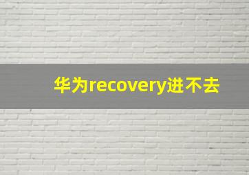 华为recovery进不去