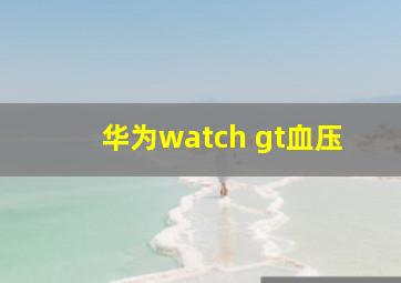 华为watch gt血压