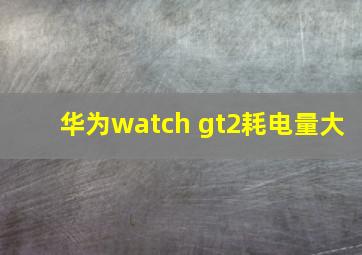 华为watch gt2耗电量大