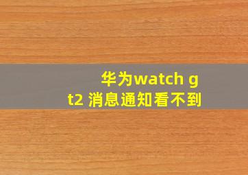 华为watch gt2 消息通知看不到