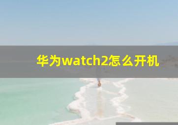 华为watch2怎么开机